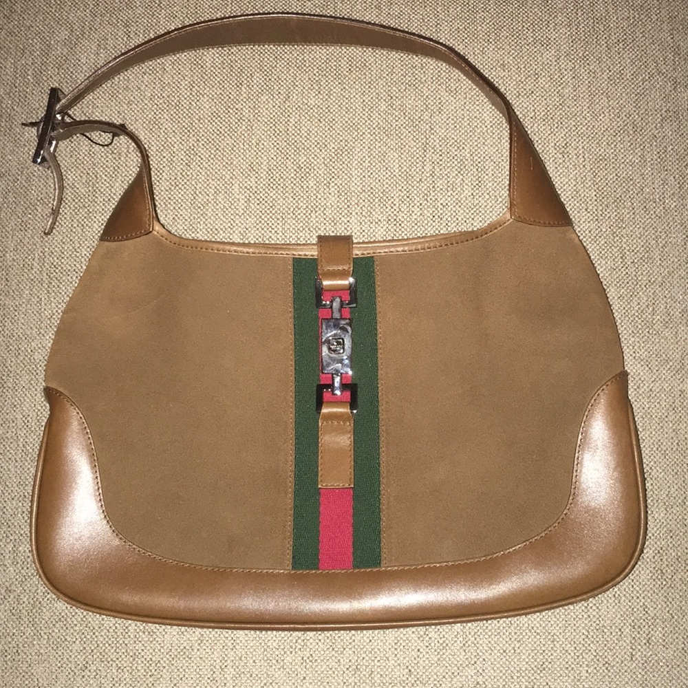 -Gucci suede Jackie hobo